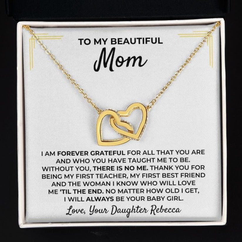 To My Beautiful Mom - From Daughter - Interlocked Hearts Gift Set - SS396D