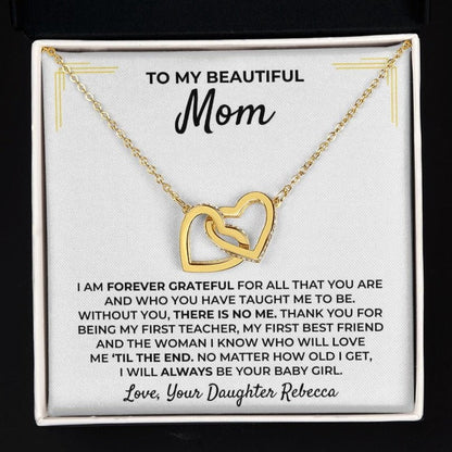 To My Beautiful Mom - From Daughter - Interlocked Hearts Gift Set - SS396D