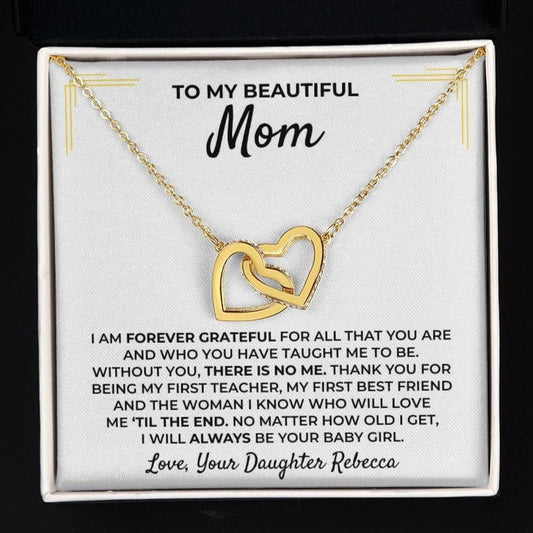 To My Beautiful Mom - From Daughter - Interlocked Hearts Gift Set - SS396D