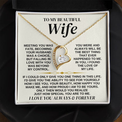 To My Beautiful Wife - Personalized  Forever Love Necklace Gift Set - SS323