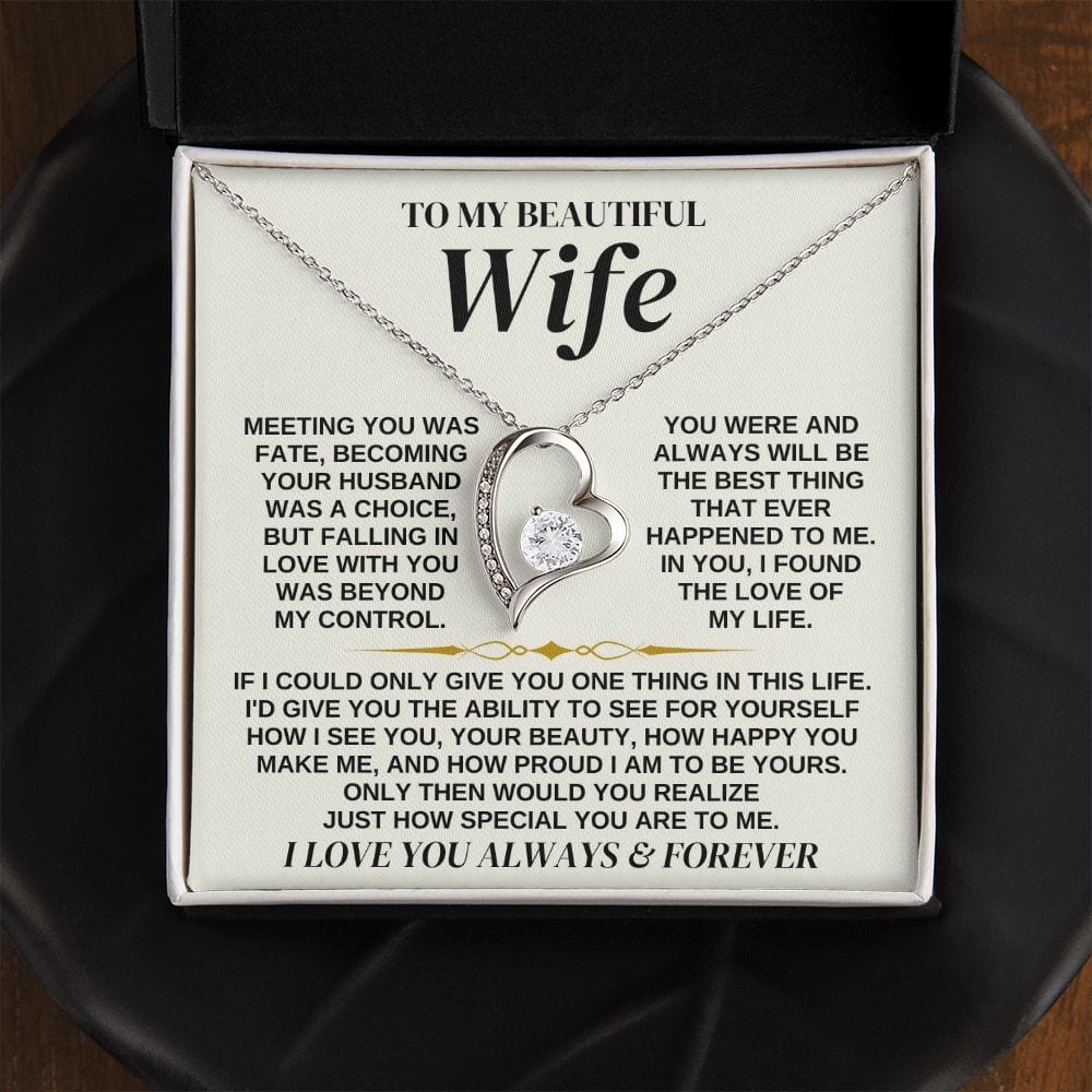 To My Beautiful Wife - Forever Love Necklace Gift Set - SS323