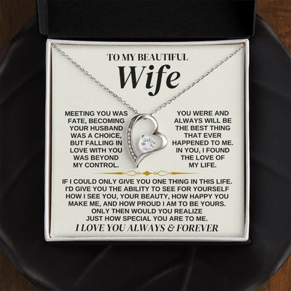 To My Beautiful Wife - Forever Love Necklace Gift Set - SS323