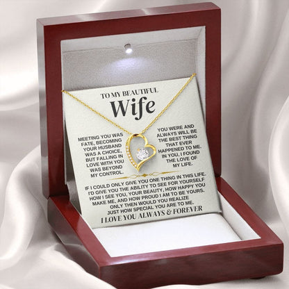 To My Beautiful Wife - Forever Love Necklace Gift Set - SS323