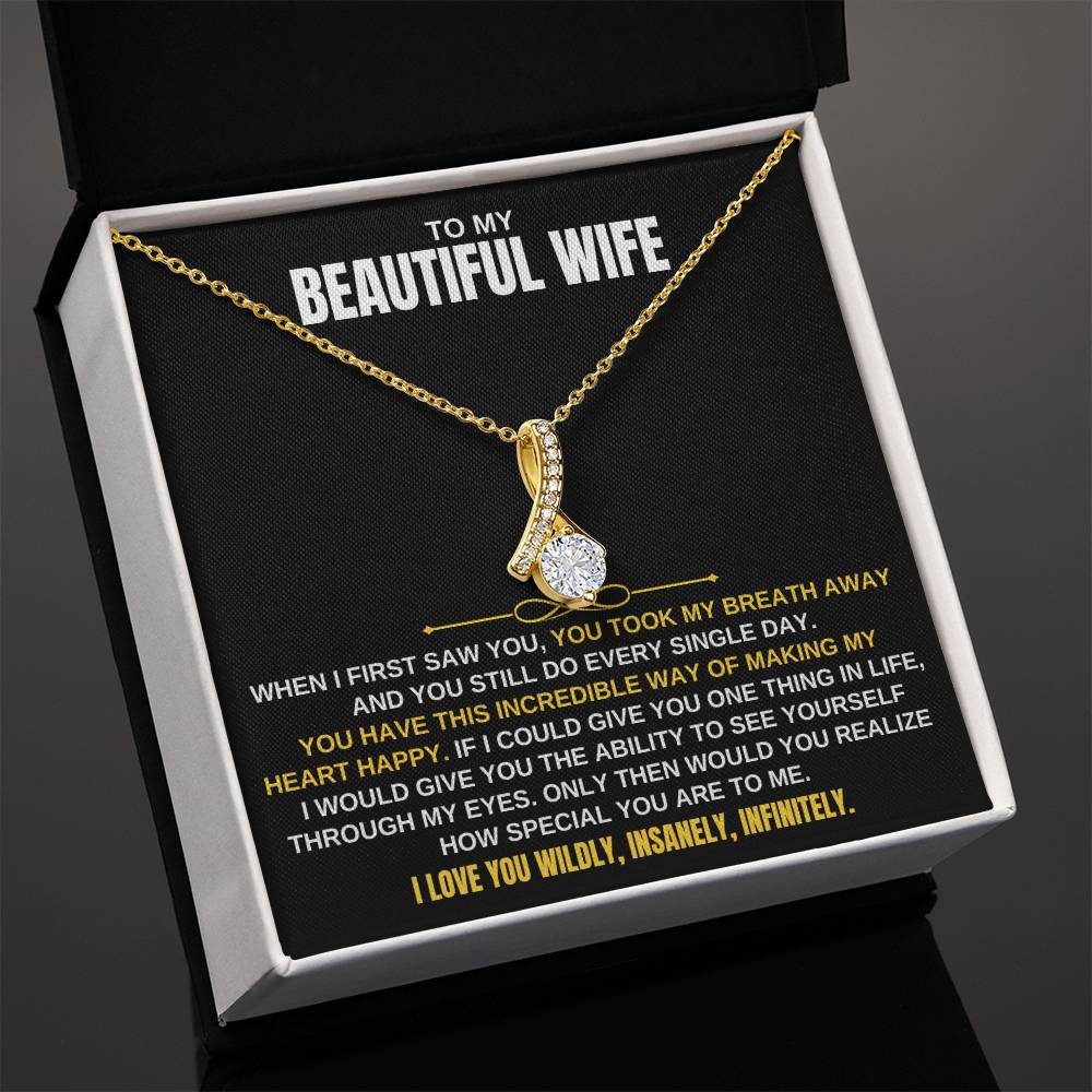 To My Beautiful Wife | You Took My Breath Away | Necklace Gift Set - SS129