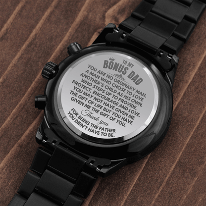 To My Bonus Dad - Engraved Premium Watch - SS227