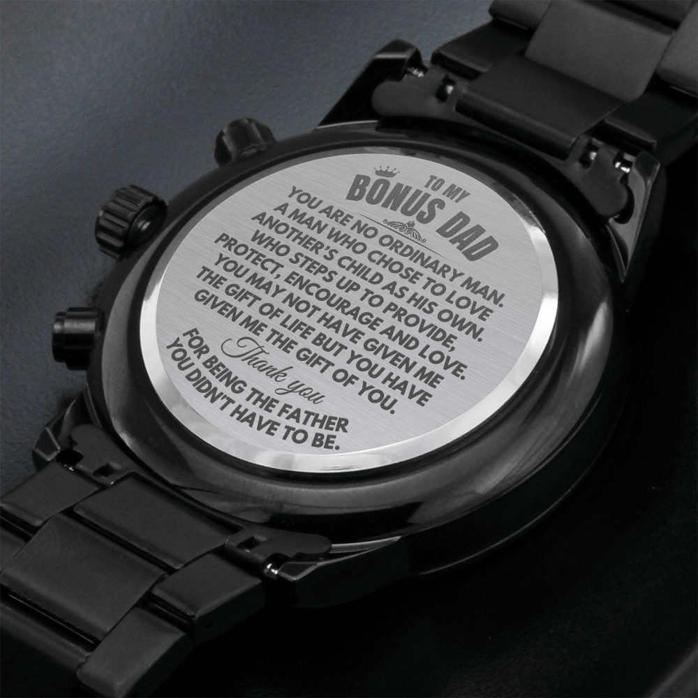 To My Bonus Dad - Engraved Premium Watch - SS227