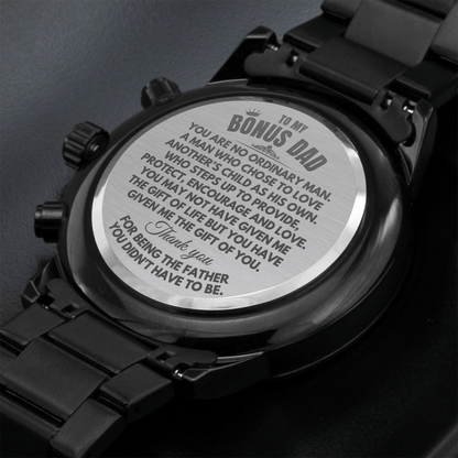 To My Bonus Dad - Engraved Premium Watch - SS227