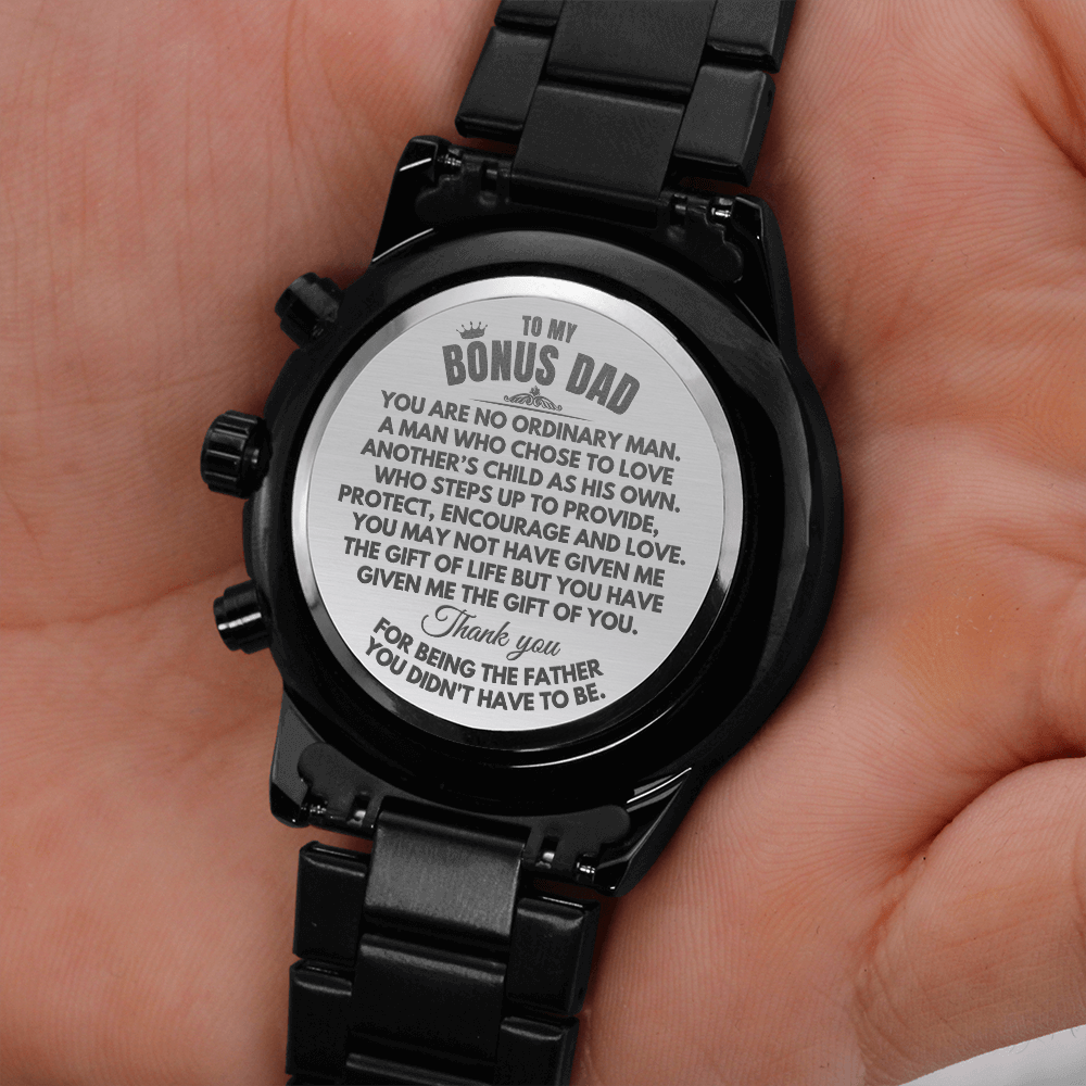 To My Bonus Dad - Engraved Premium Watch - SS227