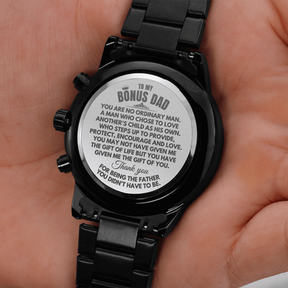 To My Bonus Dad - Engraved Premium Watch - SS227