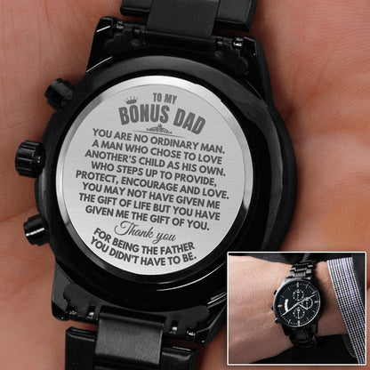 To My Bonus Dad - Engraved Premium Watch - SS227