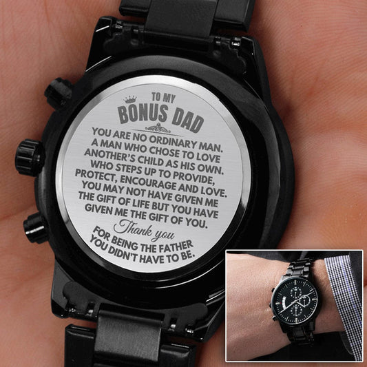 To My Bonus Dad - Engraved Premium Watch - SS227