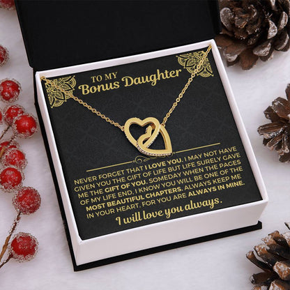To My Bonus Daughter - Forever Interlocked Hearts Gift Set - SS558