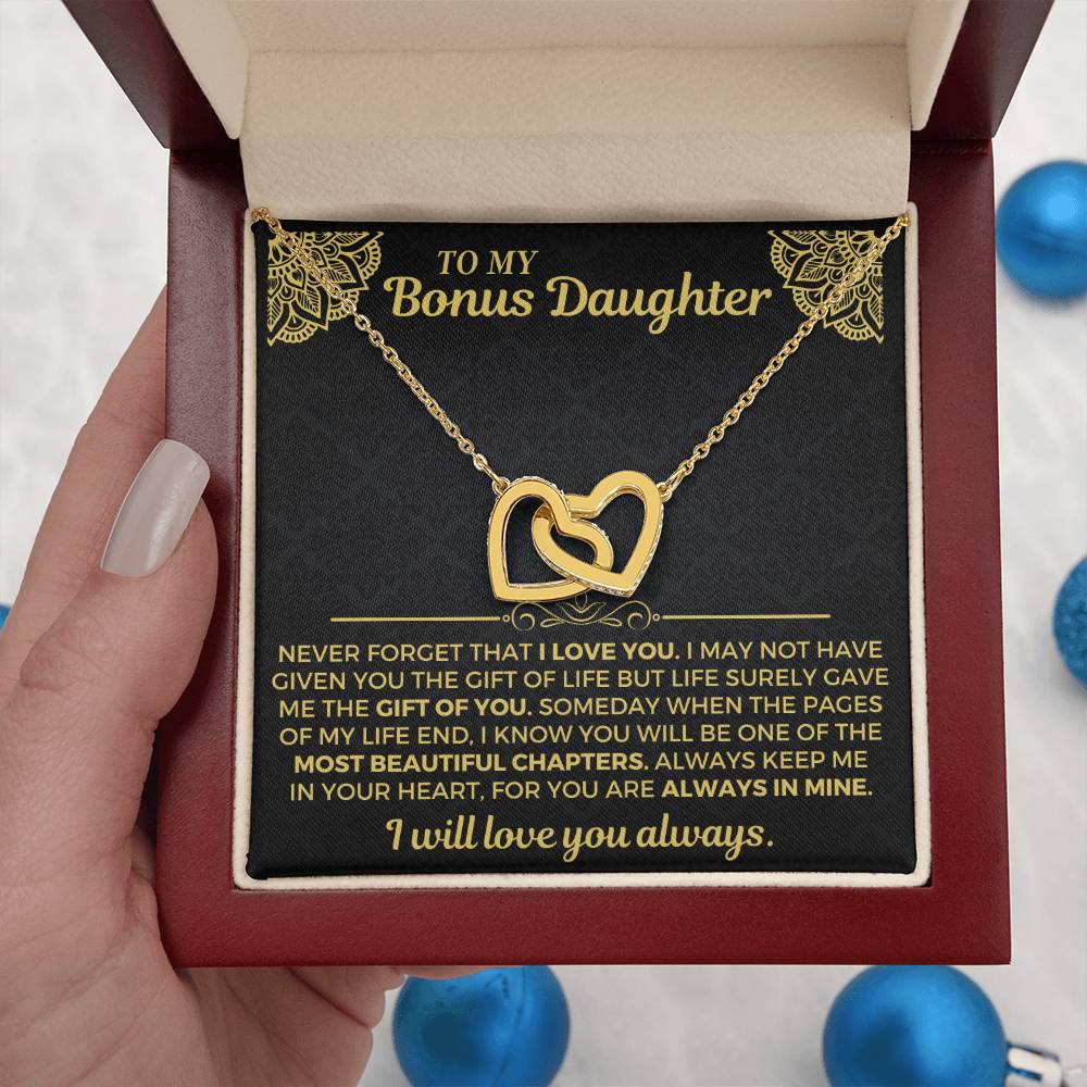 To My Bonus Daughter - Forever Interlocked Hearts Gift Set - SS558
