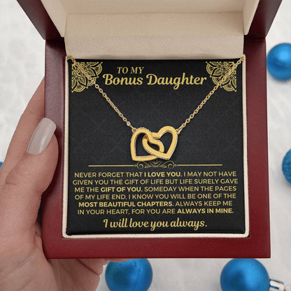 To My Bonus Daughter - Forever Interlocked Hearts Gift Set - SS558