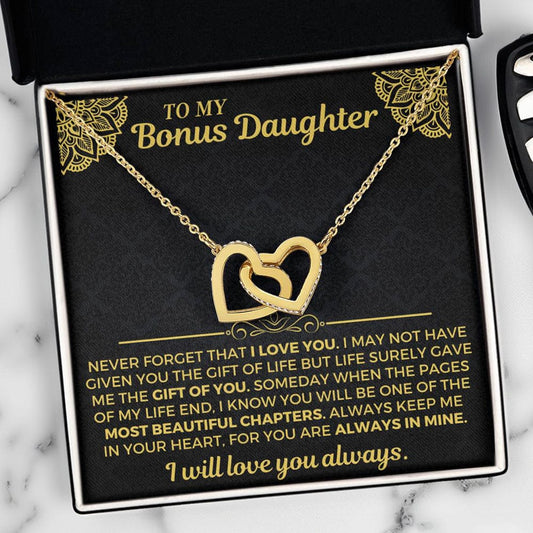 To My Bonus Daughter - Forever Interlocked Hearts Gift Set - SS558