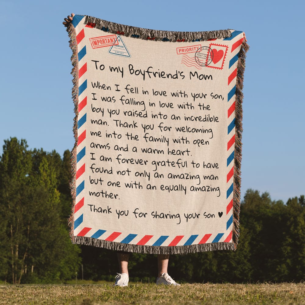 To My Boyfriend's Mom - 100% Cotton Woven Blanket - Giant Love Letter - WB05