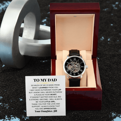 To My Dad - Premium Automatic Openwork Watch - Gift Set - SS214D