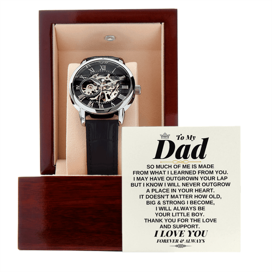 To My Dad - Premium Automatic Openwork Watch - Gift Set - SS245