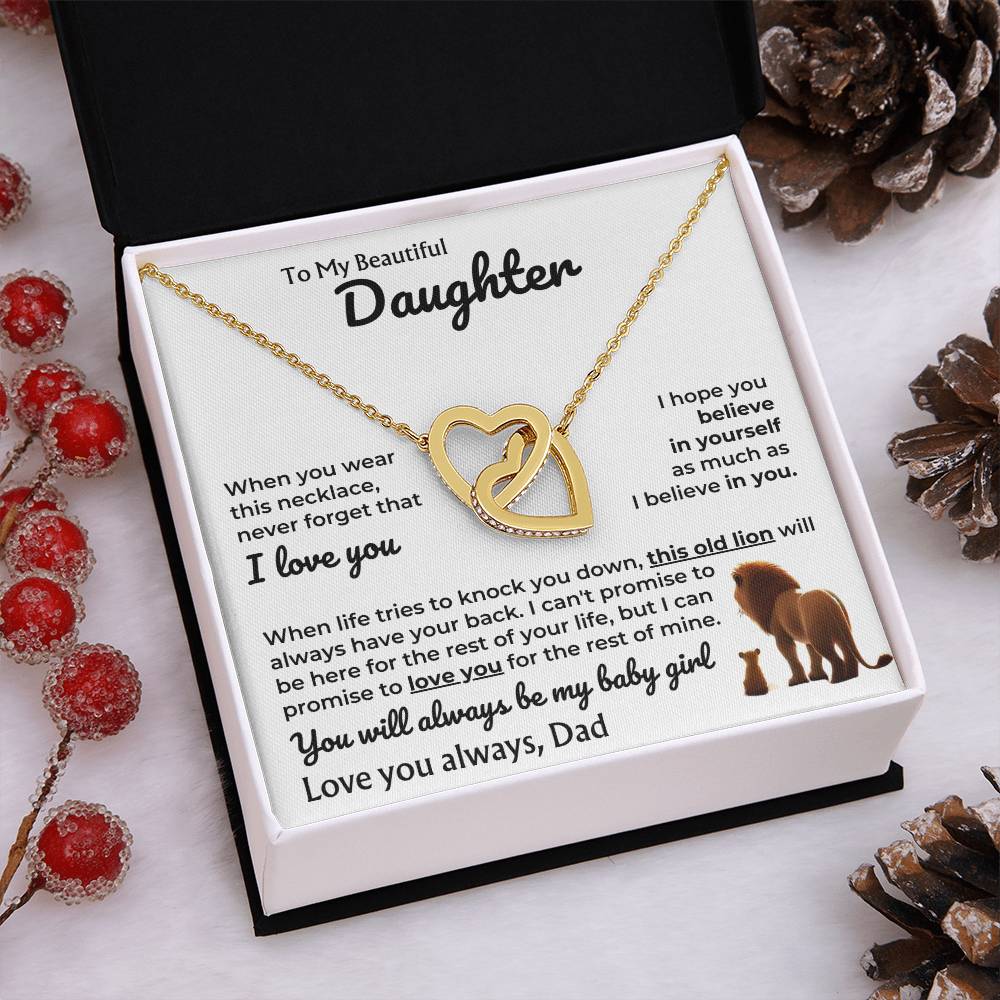 To My Daughter - Dad - Always Be My Baby Girl - Linked Hearts - Gift Set - SS606D