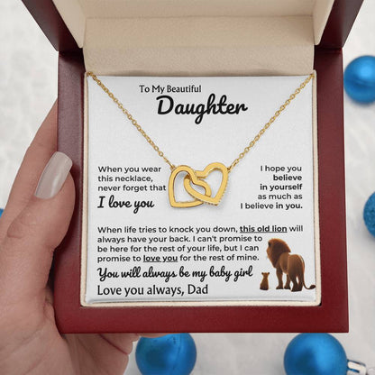 To My Daughter - Dad - Always Be My Baby Girl - Linked Hearts - Gift Set - SS606D