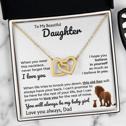 To My Daughter - Dad - Always Be My Baby Girl - Linked Hearts - Gift Set - SS606D