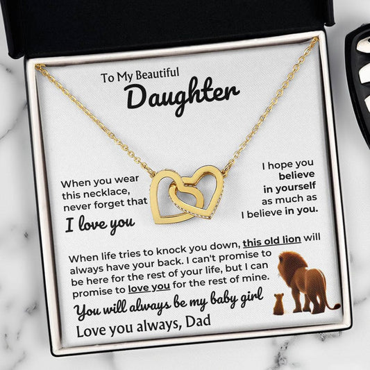 To My Daughter - Dad - Always Be My Baby Girl - Linked Hearts - Gift Set - SS606D