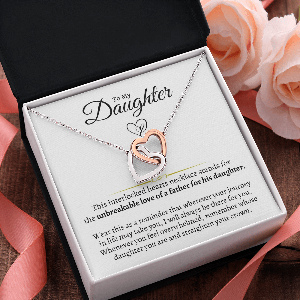 To My Daughter - From Dad - Interlocked Hearts Gift Set - SS103