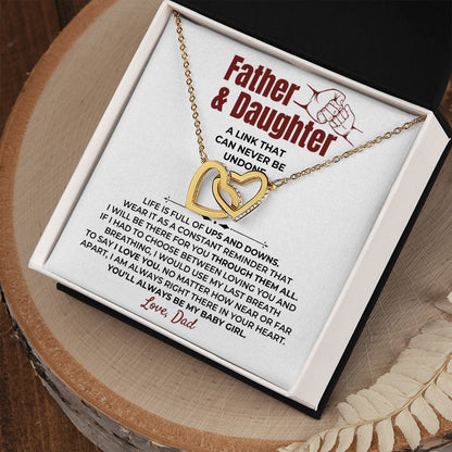To My Daughter - Love Dad - Beautiful Linked Hearts Gift Set - SS398D