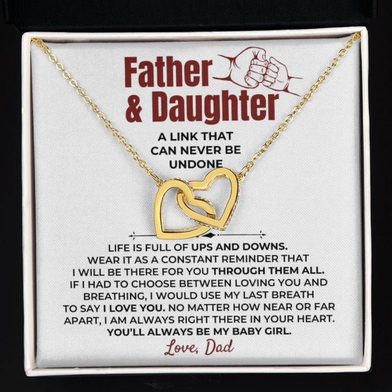 To My Daughter - Love Dad - Beautiful Linked Hearts Gift Set - SS398D