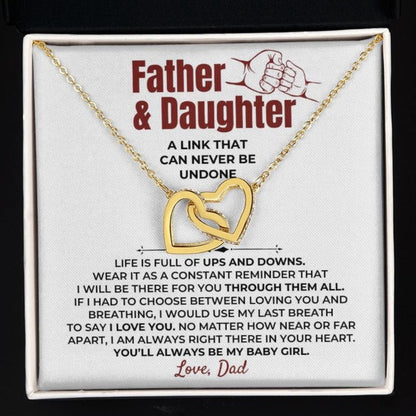 To My Daughter - Love Dad - Beautiful Linked Hearts Gift Set - SS398D