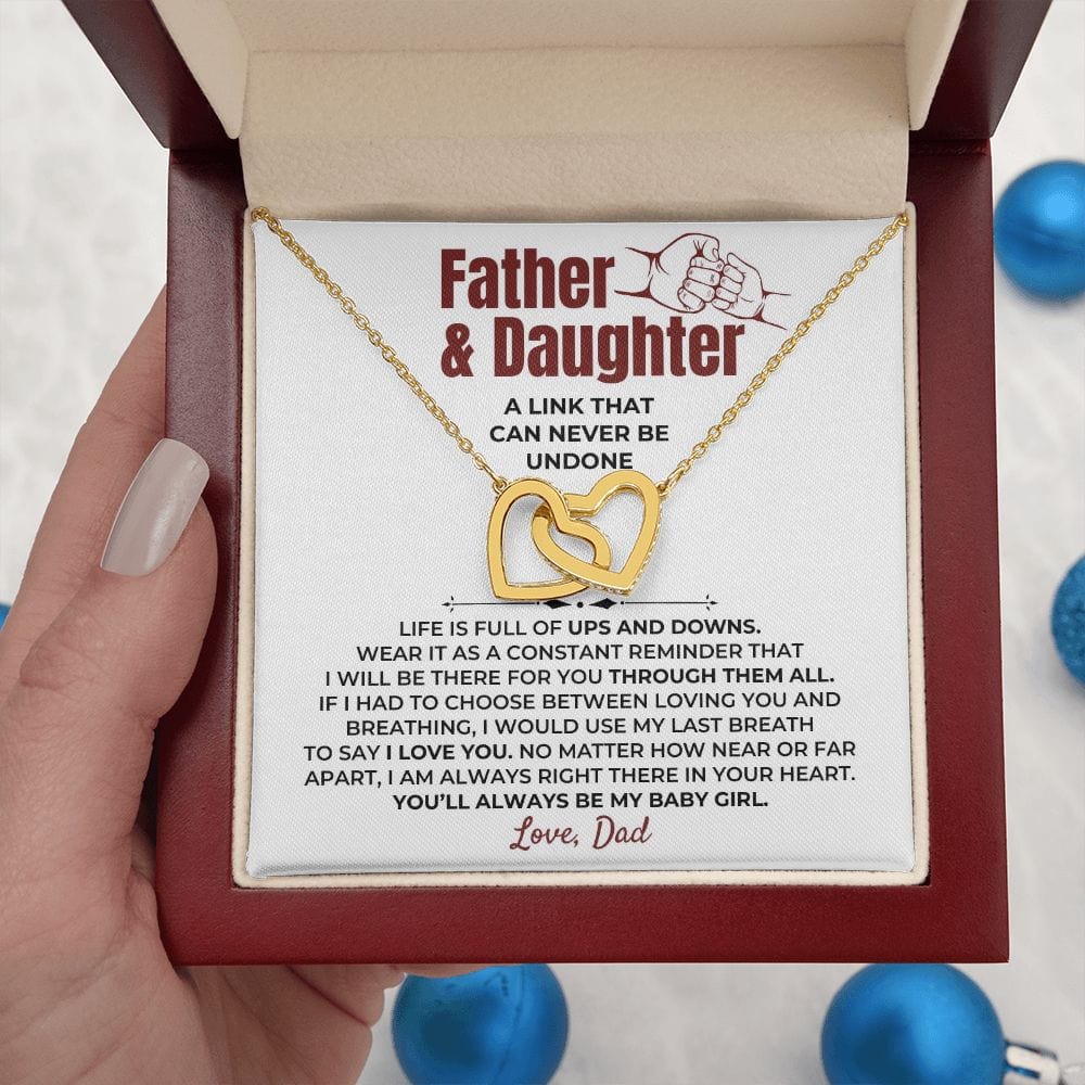 To My Daughter - Love Dad - Beautiful Linked Hearts Gift Set - SS398D