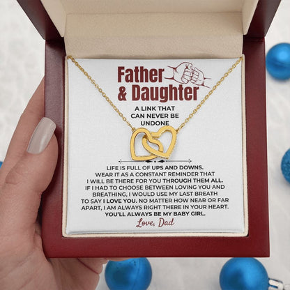 To My Daughter - Love Dad - Beautiful Linked Hearts Gift Set - SS398D