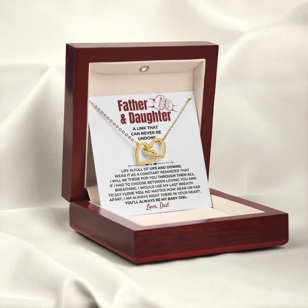 To My Daughter - Love Dad - Beautiful Linked Hearts Gift Set - SS398D
