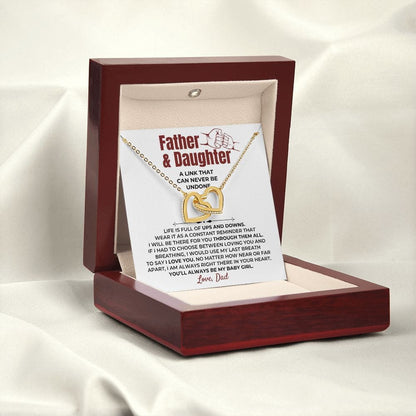 To My Daughter - Love Dad - Beautiful Linked Hearts Gift Set - SS398D
