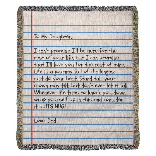 To My Daughter - Love Dad - Giant Love Note - Premium Woven Blanket - WB02