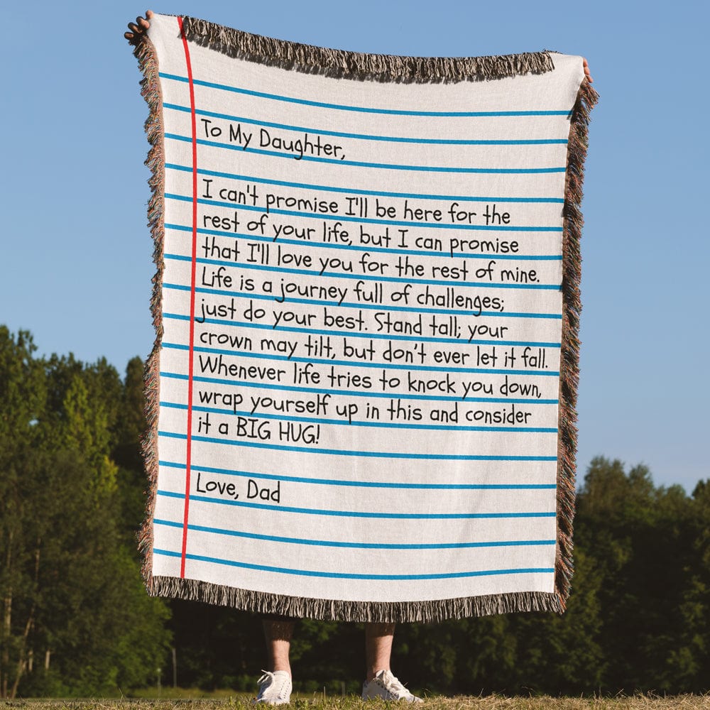 To My Daughter - Love Dad - Giant Love Note - Premium Woven Blanket - WB02