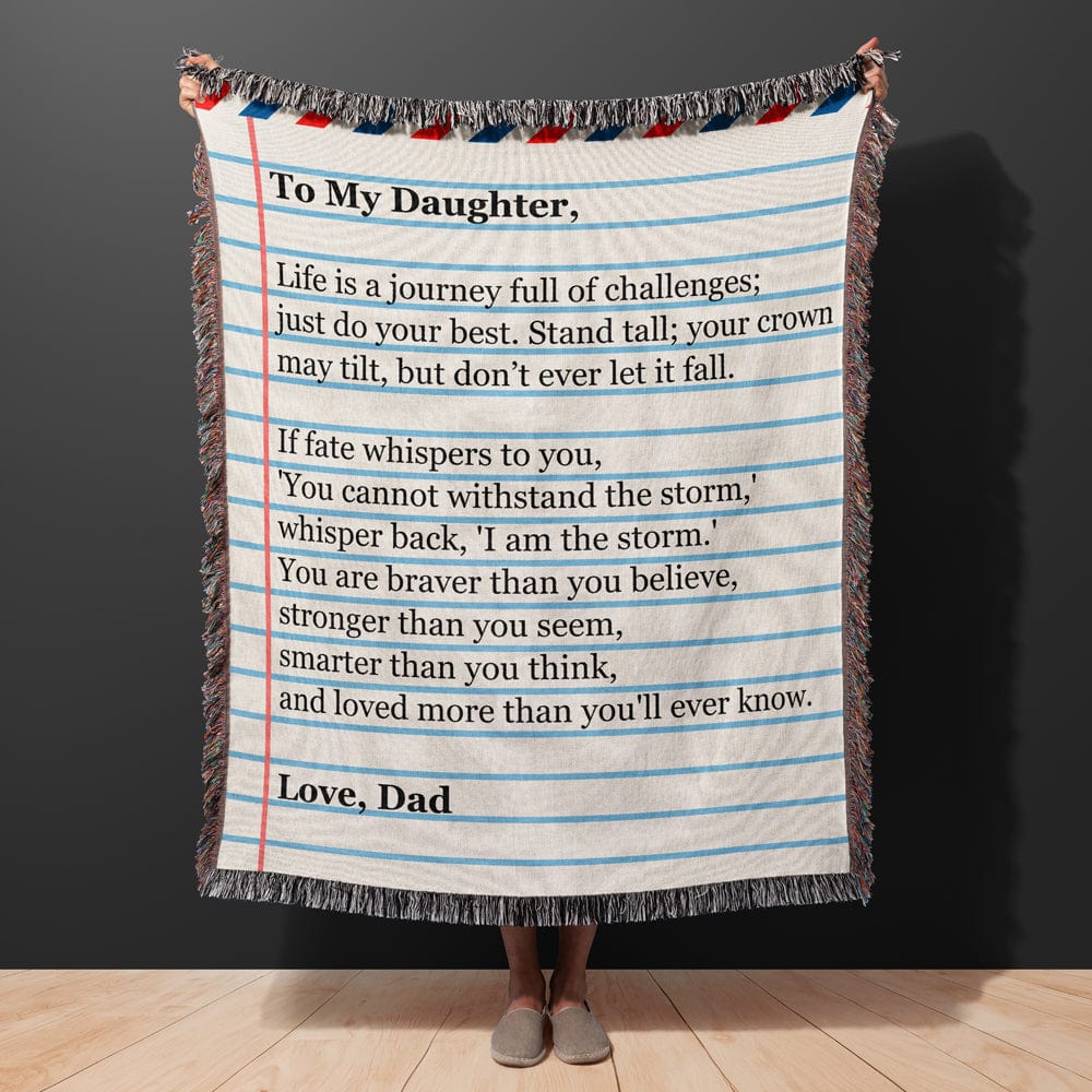 To My Daughter - Love Dad - Giant Love Note - Premium Woven Blanket - WB04