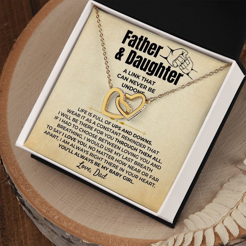 To My Daughter - Love Dad - Interlocked Hearts Gift Set - SS398DV2