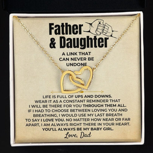 To My Daughter - Love Dad - Interlocked Hearts Gift Set - SS398DV2