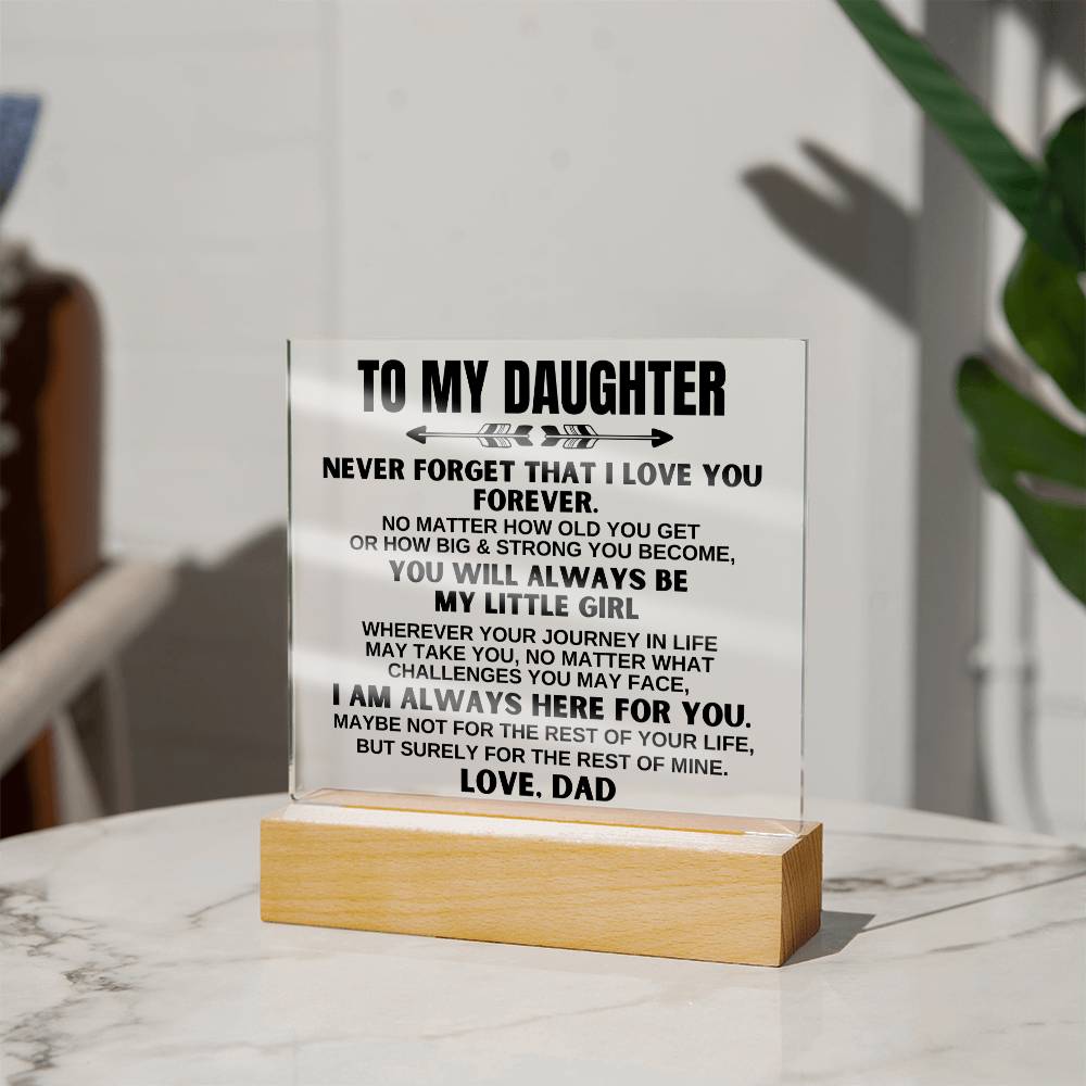 To My Daughter - Love Dad - LED-Lit Acrylic Plaque - AC22