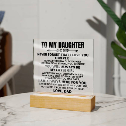 To My Daughter - Love Dad - LED-Lit Acrylic Plaque - AC22