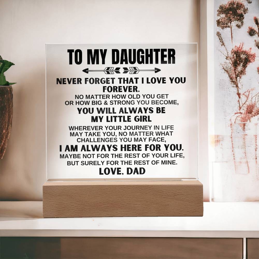 To My Daughter - Love Dad - LED-Lit Acrylic Plaque - AC22