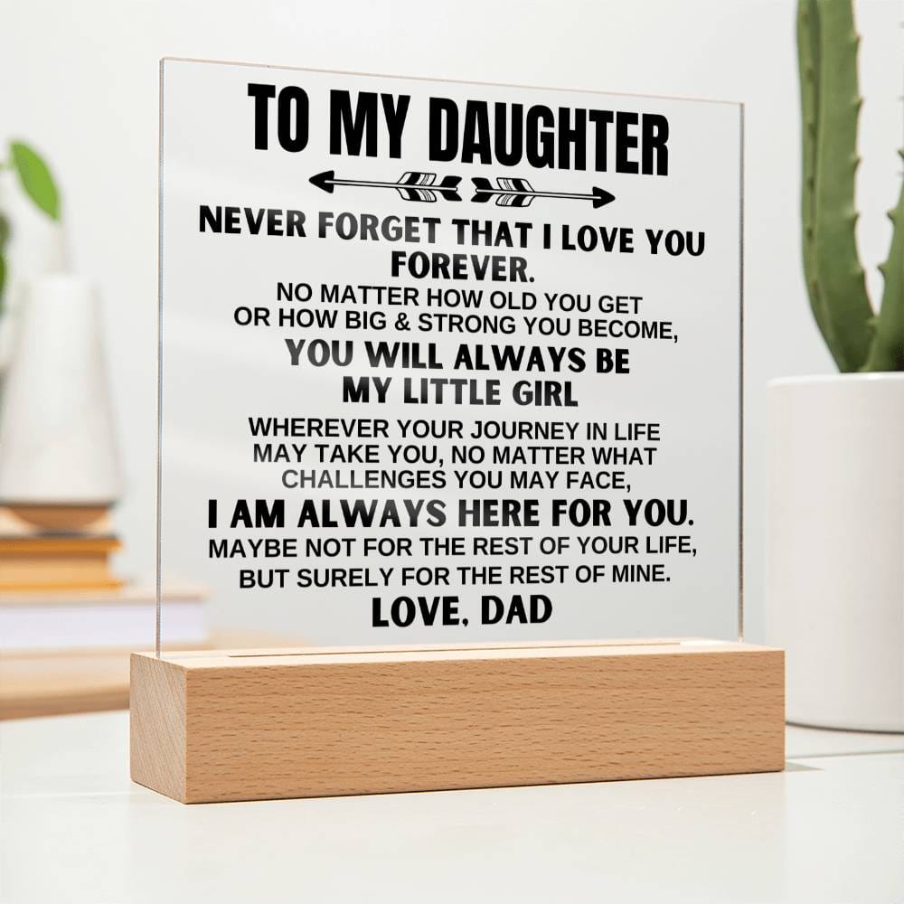 To My Daughter - Love Dad - LED-Lit Acrylic Plaque - AC22