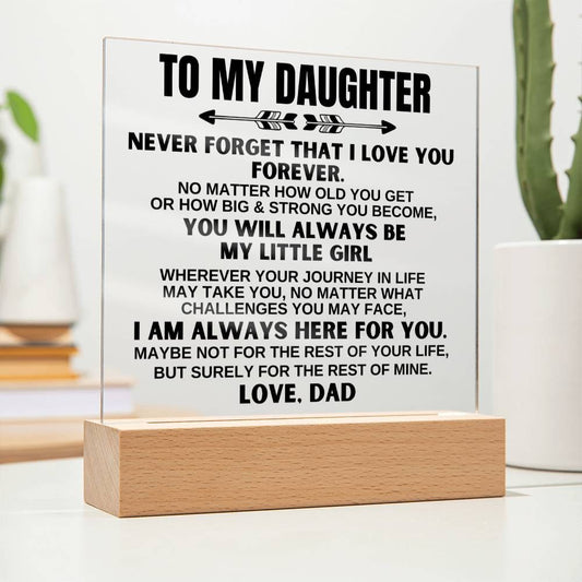 To My Daughter - Love Dad - LED-Lit Acrylic Plaque - AC22