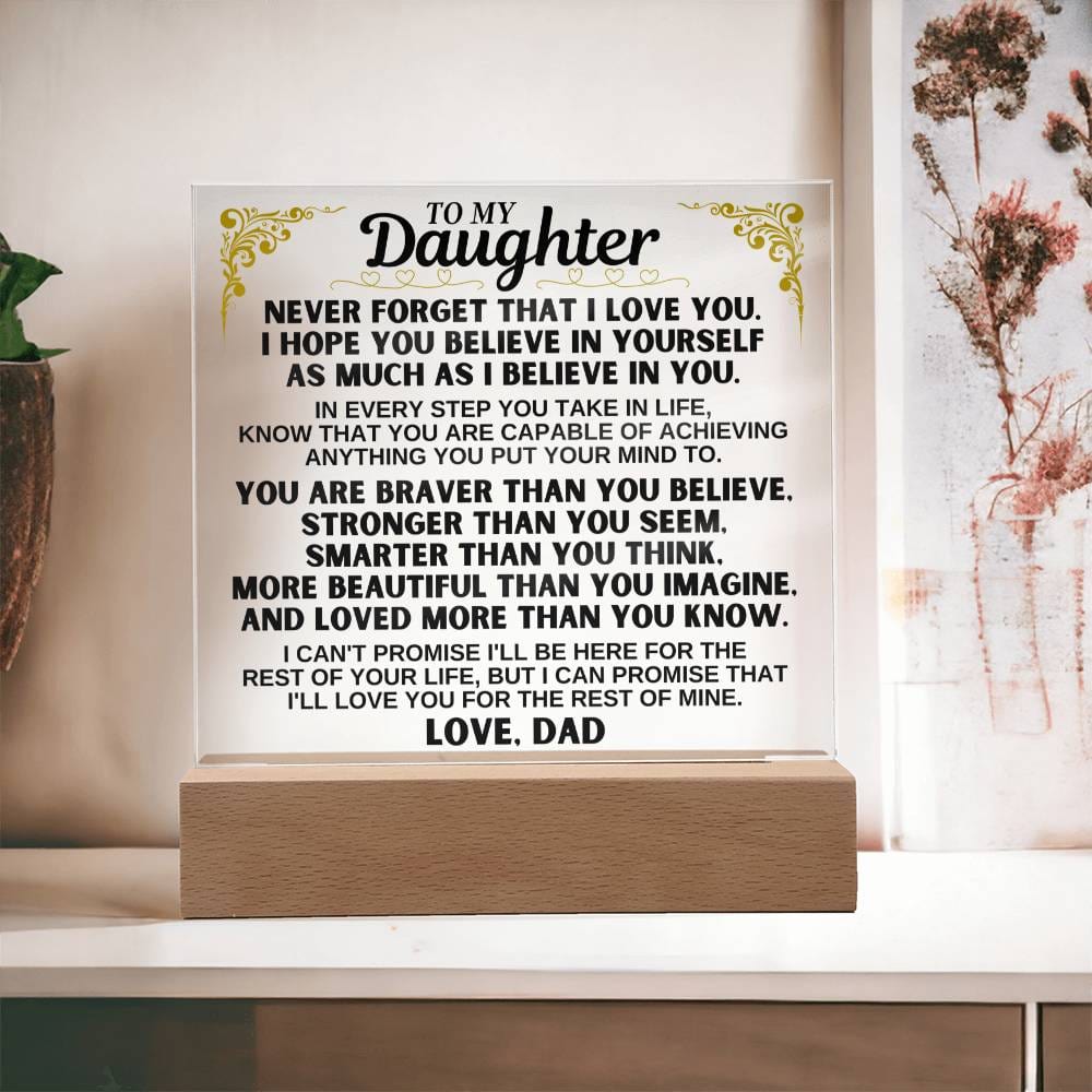 To My Daughter - Love Dad - LED-Lit Acrylic Plaque - AC28