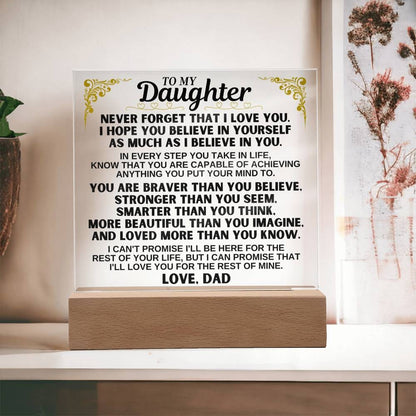 To My Daughter - Love Dad - LED-Lit Acrylic Plaque - AC28