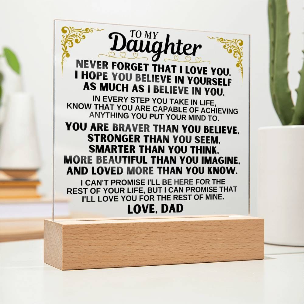 To My Daughter - Love Dad - LED-Lit Acrylic Plaque - AC28