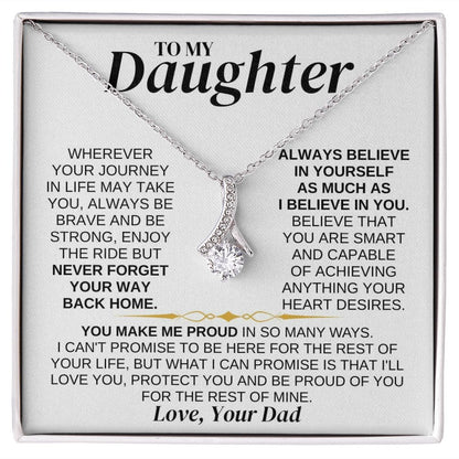 To My Daughter - Love Dad - Necklace Gift Set - SS318V2