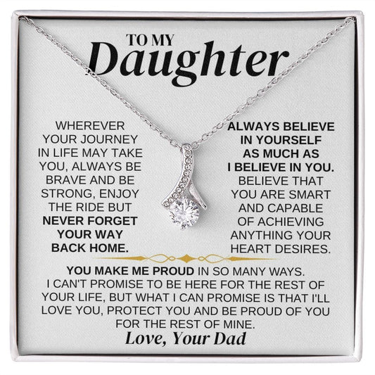 To My Daughter - Love Dad - Necklace Gift Set - SS318V2