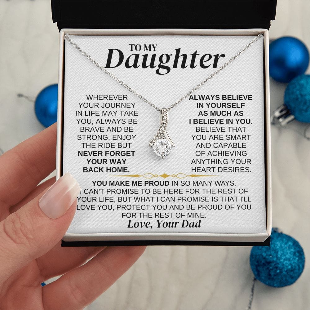 To My Daughter - Love Dad - Necklace Gift Set - SS318V2